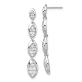 14k White Gold 7/8 carat Lab Grown Diamond VS/SI+ G+ Pave Drop Post Earrings